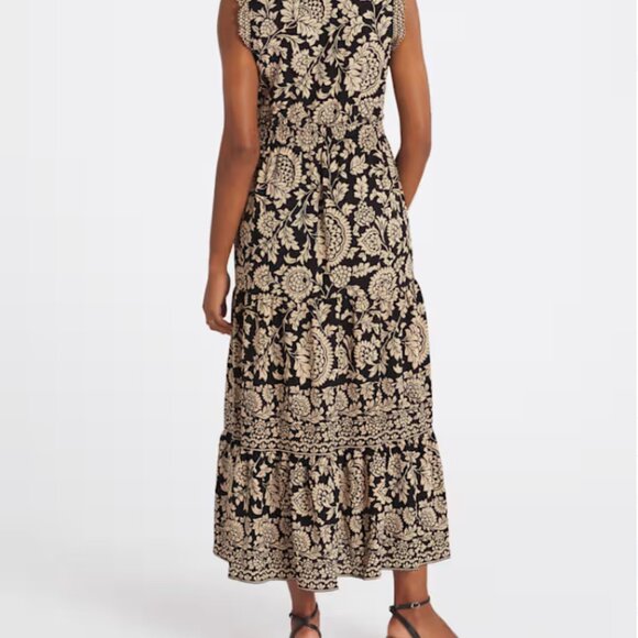 Maggy London Brooke Ruffle Neck Maxi Dress like new - Picture 6 of 6